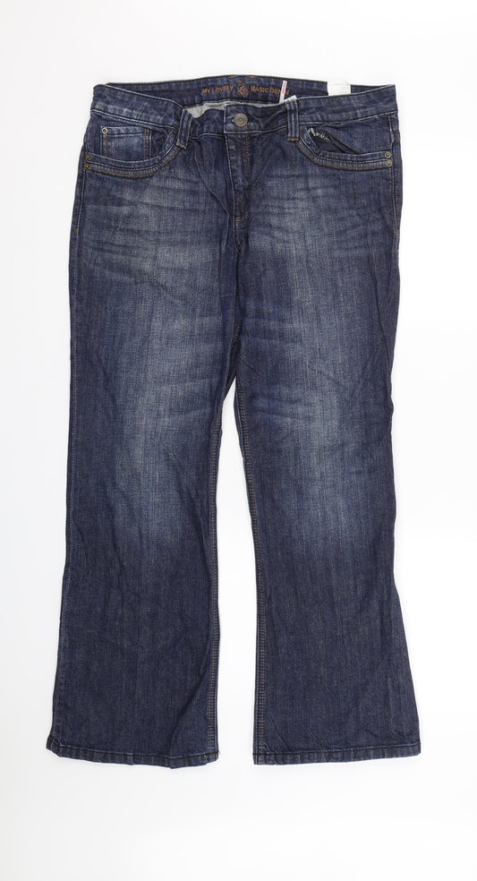 Womens UK Size 44 in st Oliver Regular Fit Bootcut Blue Jeans