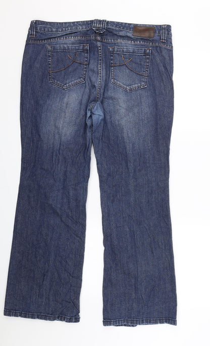 Womens UK Size 44 St Oliver Regular Fit Bootcut Blue Jeans