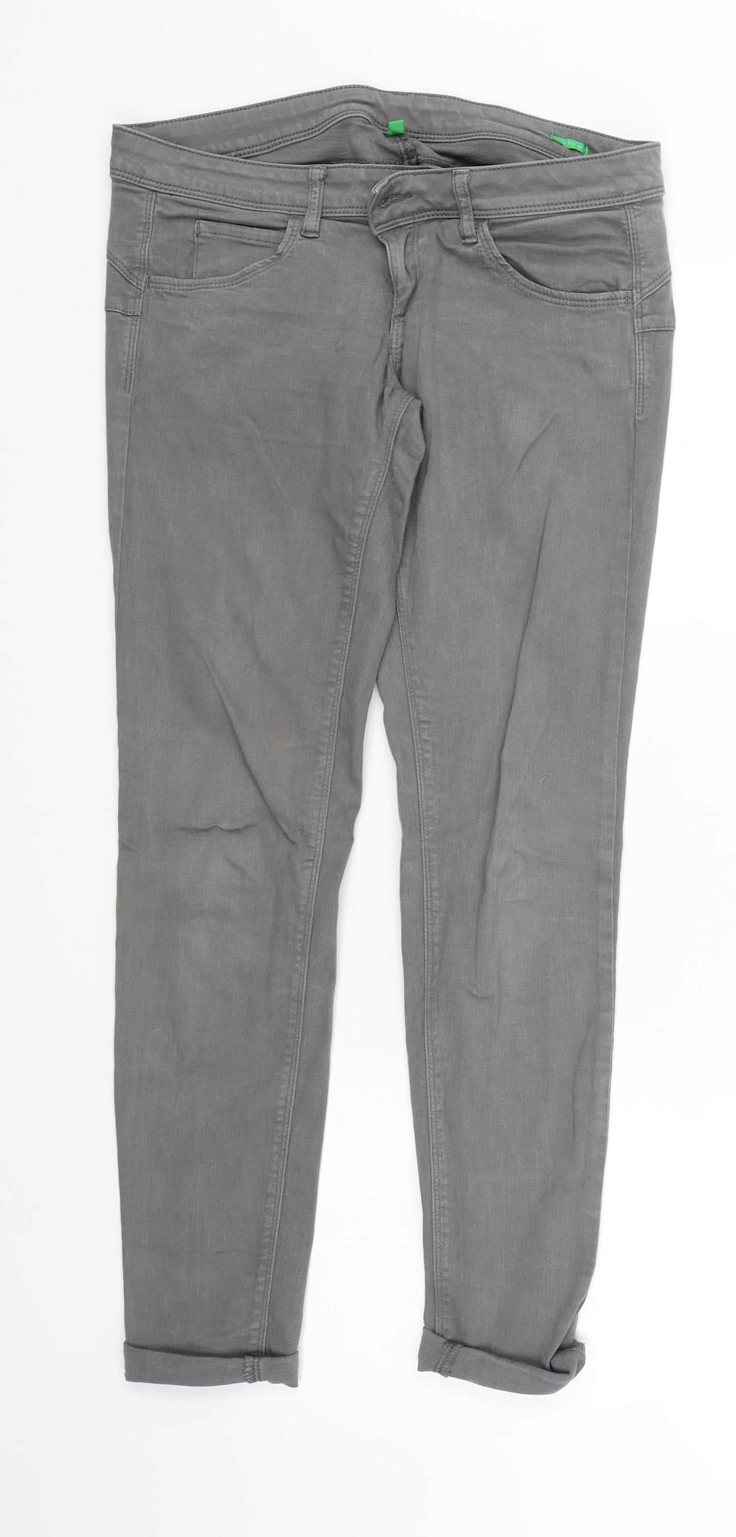 United Colors of Benetton Womens Grey  Denim Skinny Jeans Size 31 L25 in