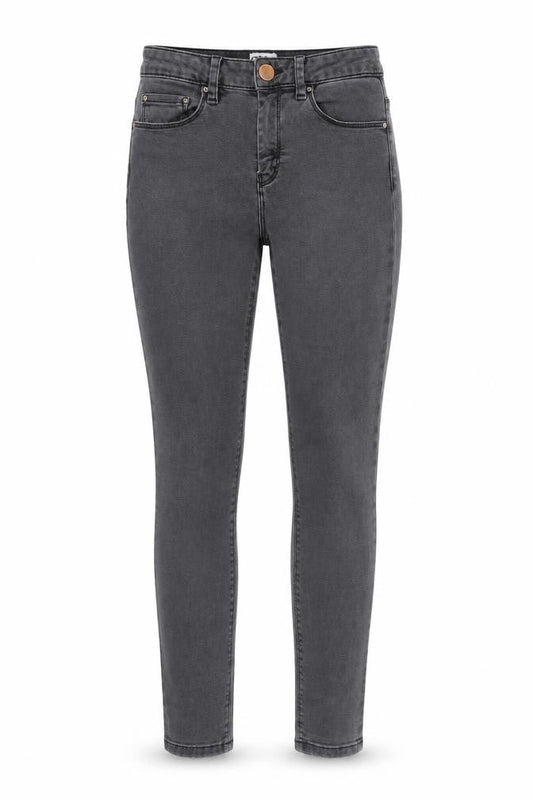 Front view of ASOS women’s grey denim skinny jeans, size UK 26, 29-inch leg