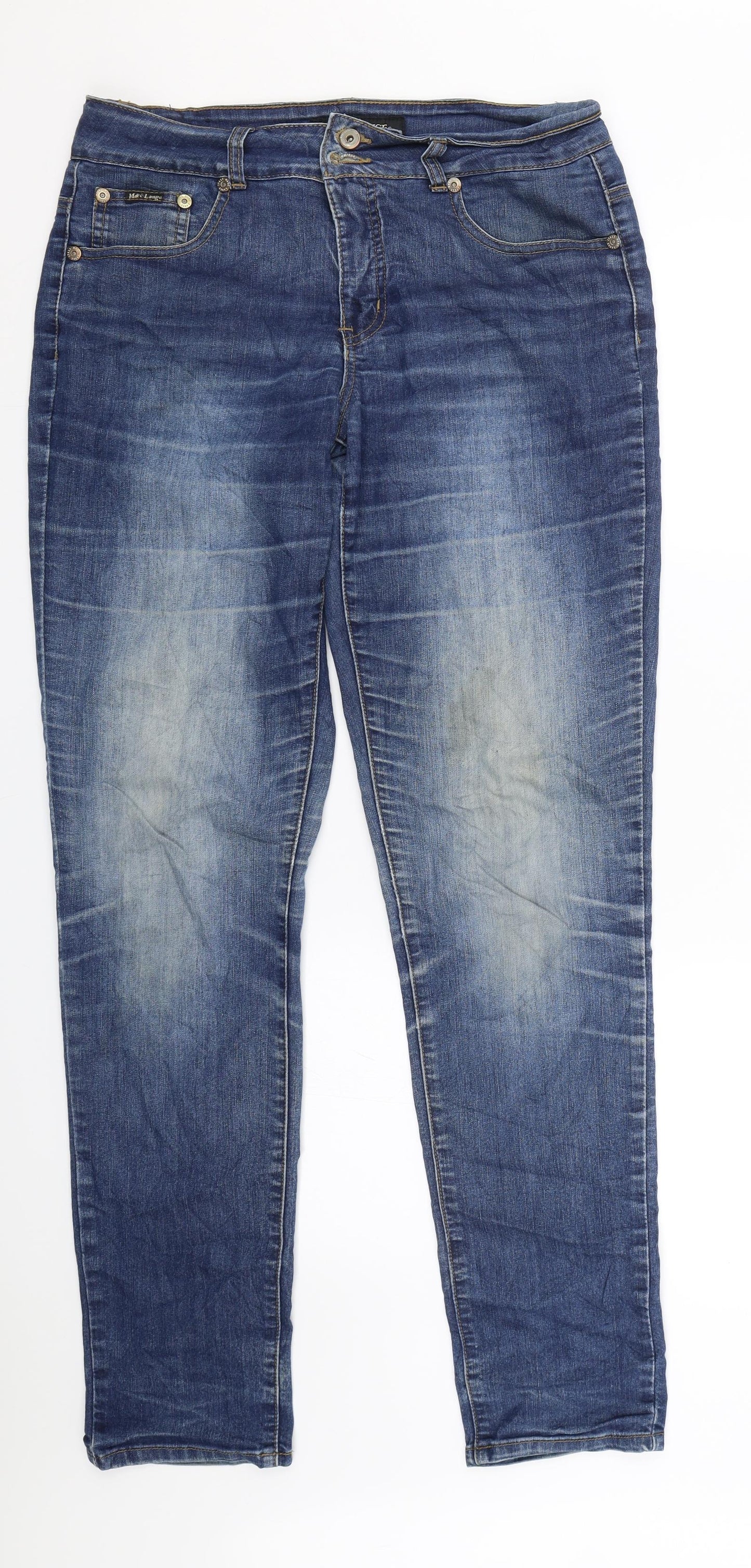 Marc Lauge Womens Blue  Denim Straight Jeans Size 10 L31 in