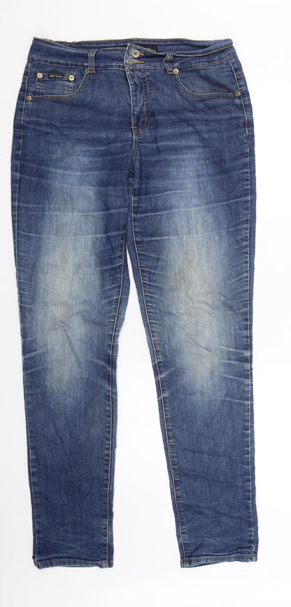 Marc Lauge Womens Blue  Denim Straight Jeans Size 10 L31 in