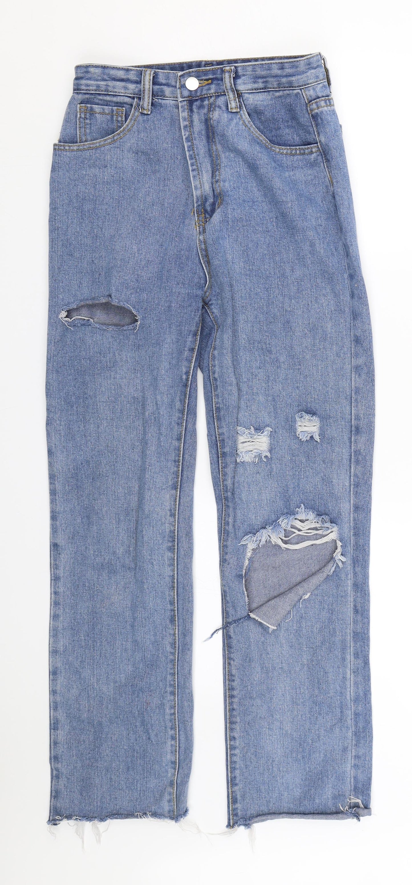Womens UK Size XS Shien Regular Fit Straight Blue Jeans
