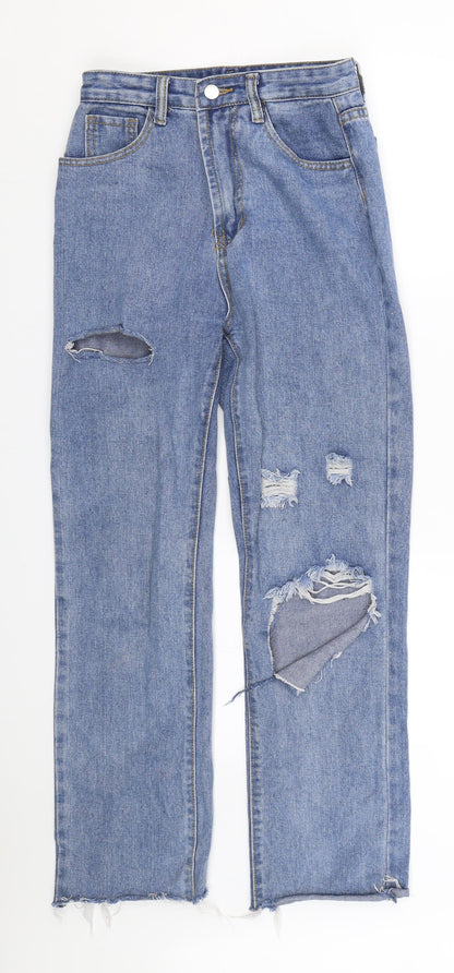 Womens UK Size XS Shien Regular Fit Straight Blue Jeans