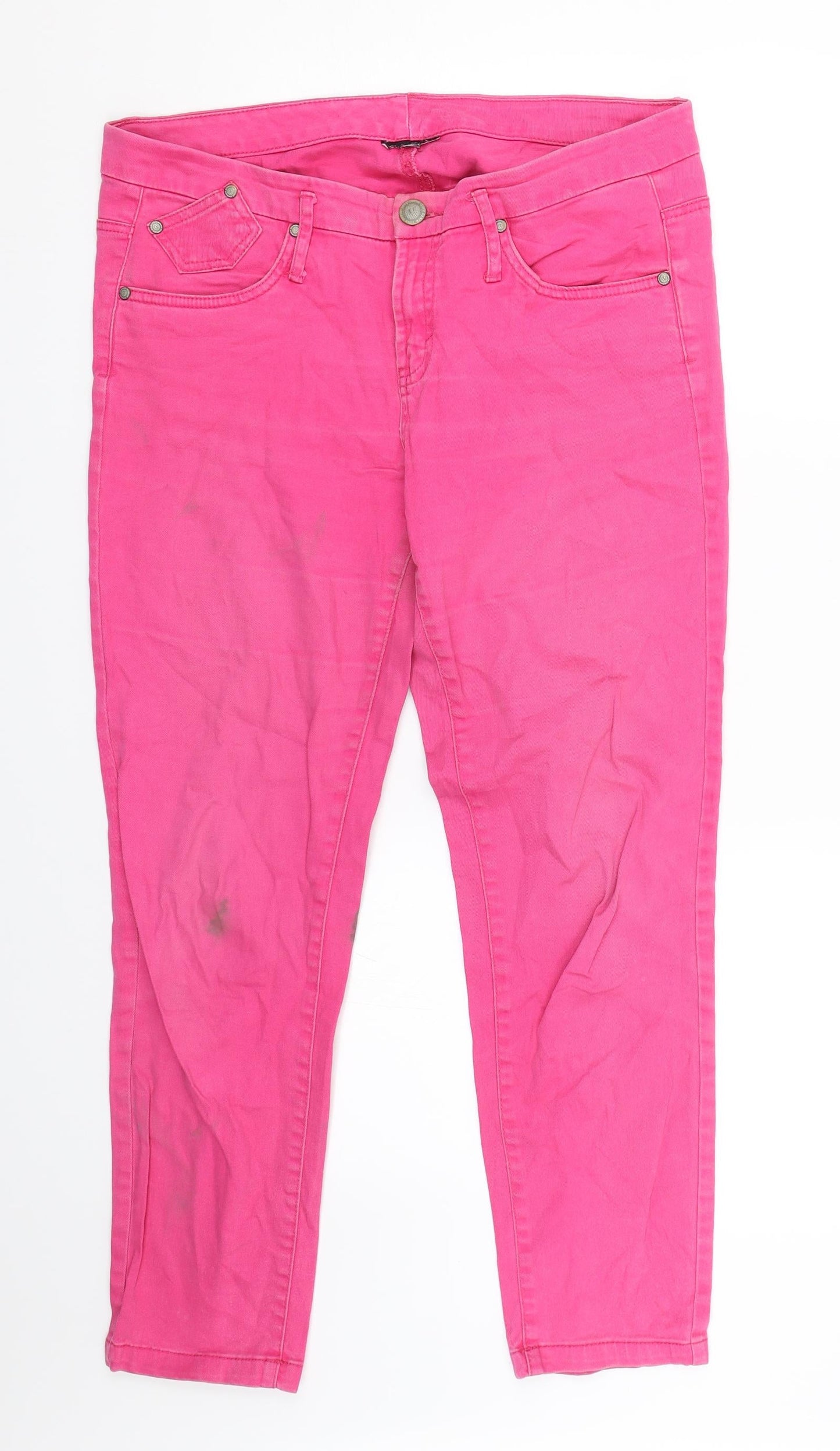 Womens UK Size 34 Preworn Regular Fit Skinny Pink Jeans