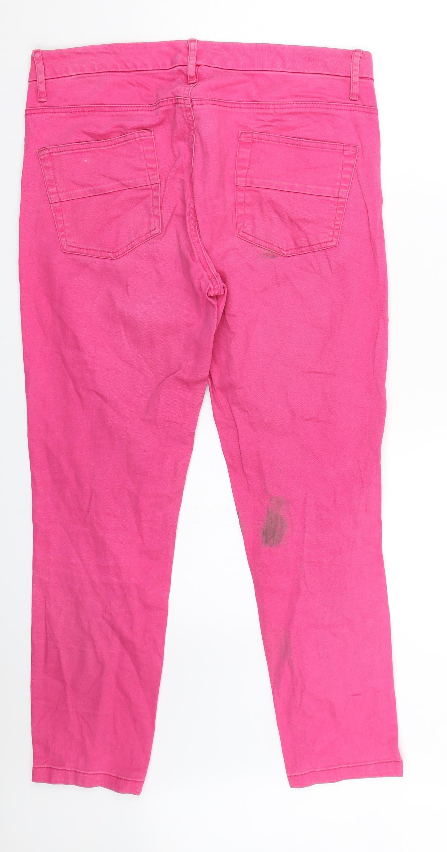 Womens UK Size 34 Preworn Regular Fit Skinny Pink Jeans