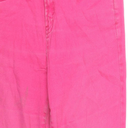 Womens UK Size 34 Preworn Regular Fit Skinny Pink Jeans