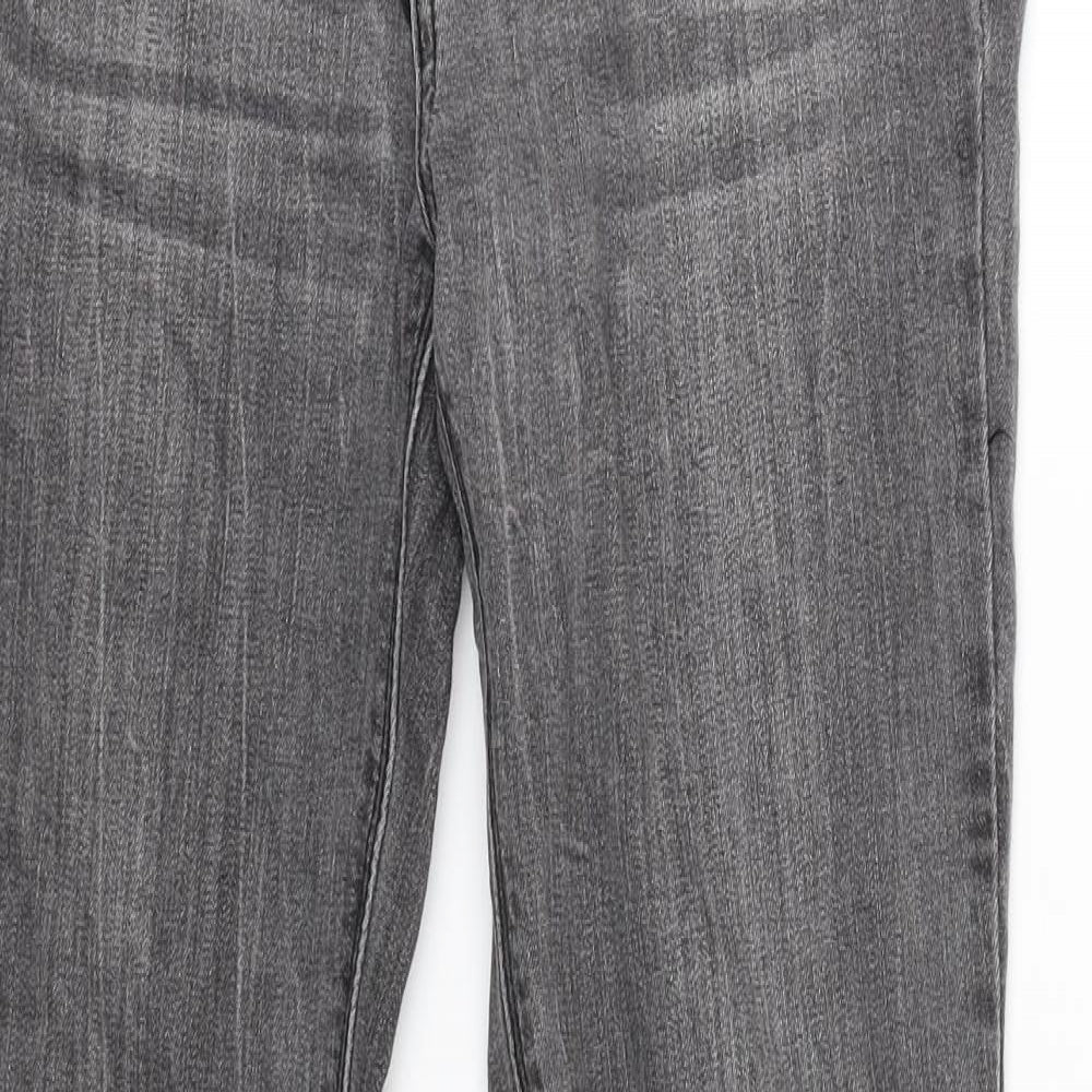 New Look Womens Grey  Denim Straight Jeans Size 12 L29 in