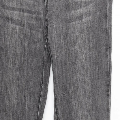 New Look Womens Grey  Denim Straight Jeans Size 12 L29 in
