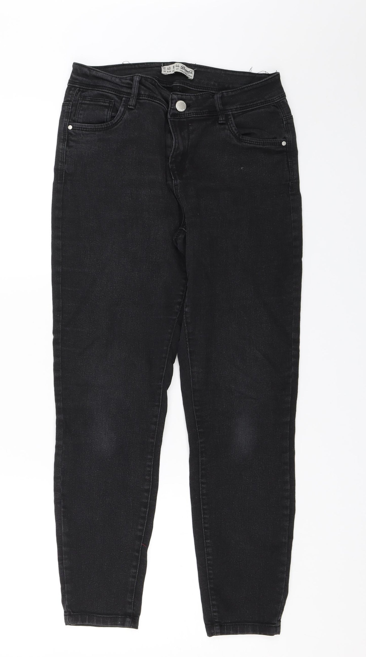 Primark Womens Black  Denim Skinny Jeans Size 12 L24 in