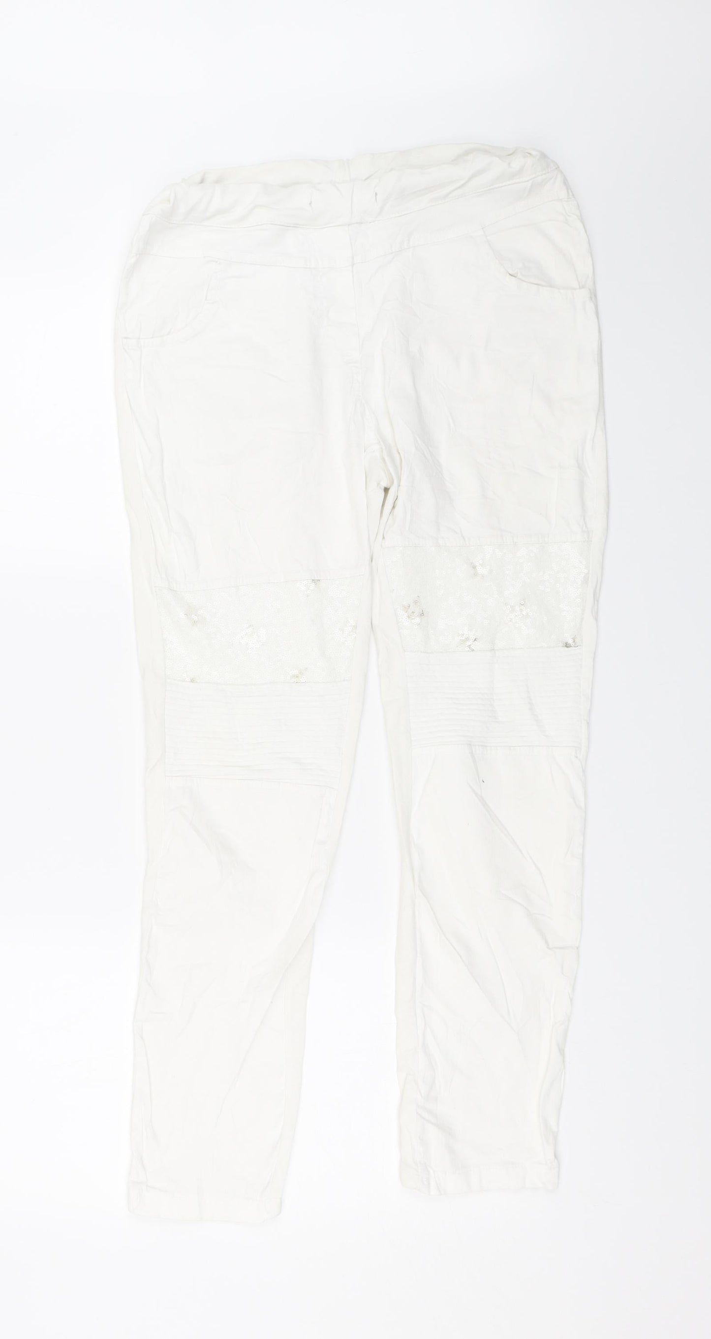 Womens UK Size 28 Preworn Regular Fit Straight White Jeans