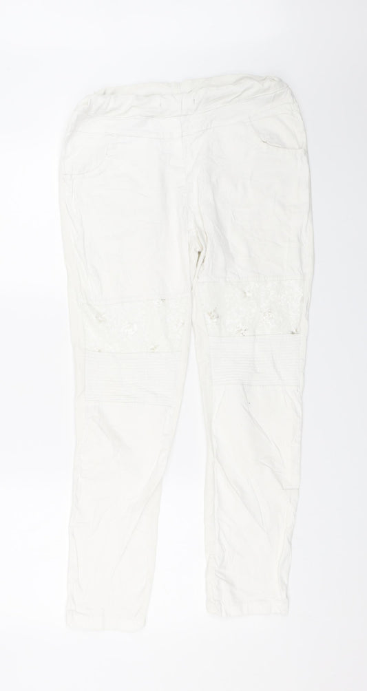 Womens UK Size 28 Preworn Regular Fit Straight White Jeans