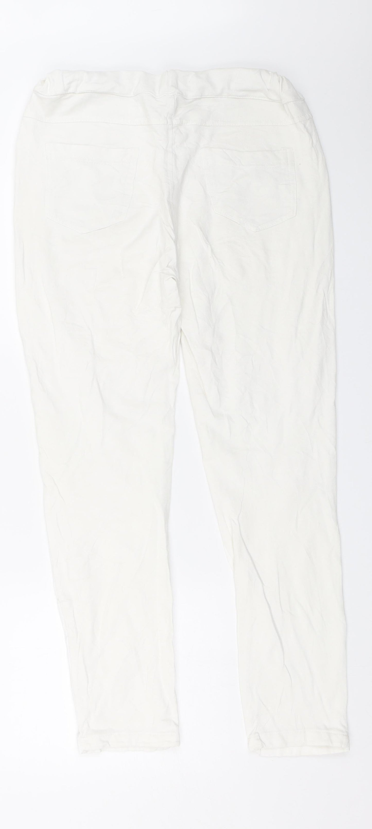 Womens UK Size 28 Preworn Regular Fit Straight White Jeans