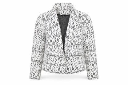 Soon Womens White Argyle/Diamond  Jacket  Size 14