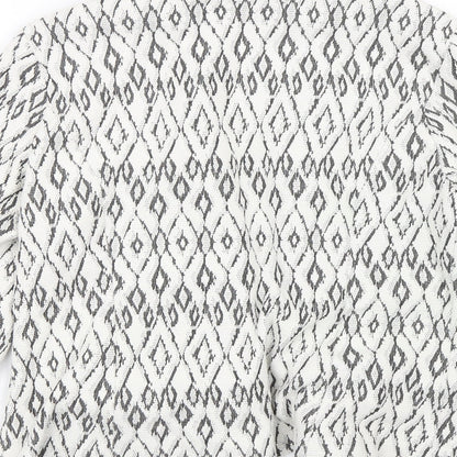 Soon Womens White Argyle/Diamond  Jacket  Size 14