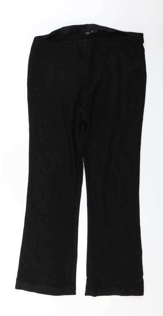 Originals Womens Black Striped  Capri Trousers Size 16 L26.5 in