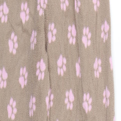 YD Girls Brown Animal Print Fleece Cami Lounge Pants Size 8-9 Years