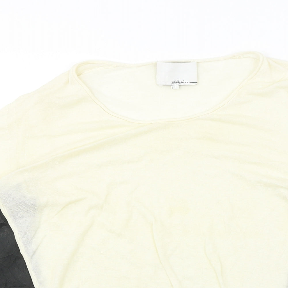Womens UK Size L Preworn Ivory Basic T-Shirt