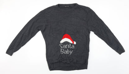 Boohoo  Womens Grey   Pullover Jumper Size S  - Christmas Jumper