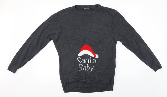 Boohoo  Womens Grey   Pullover Jumper Size S  - Christmas Jumper