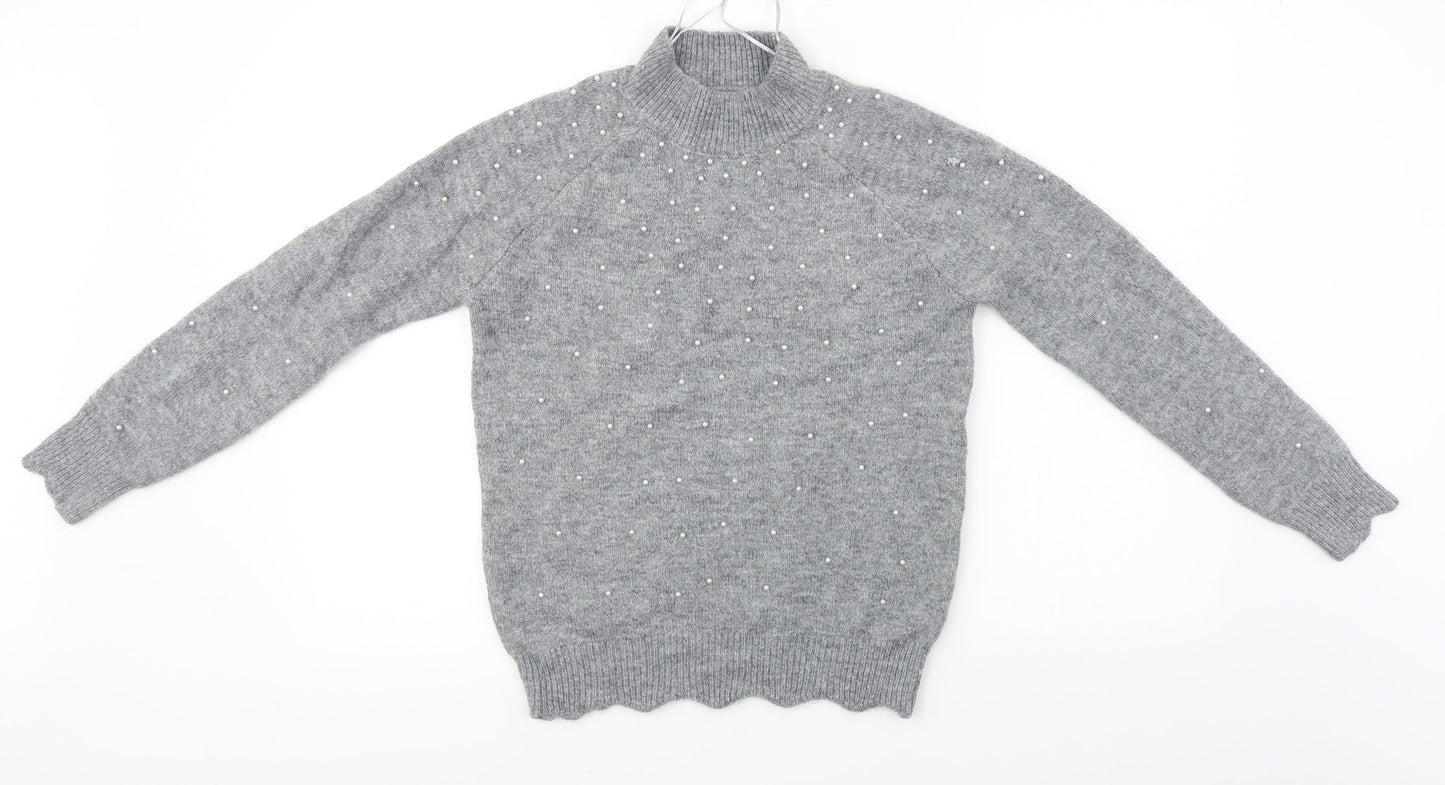 Womens UK Size S Papaya Grey Pullover Jumper