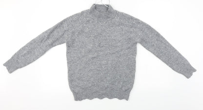 Womens UK Size S Papaya Grey Pullover Jumper