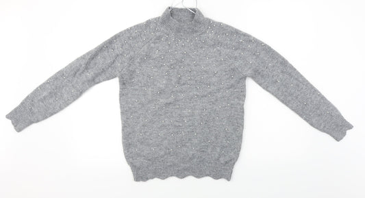 Womens UK Size S Papaya Grey Pullover Jumper