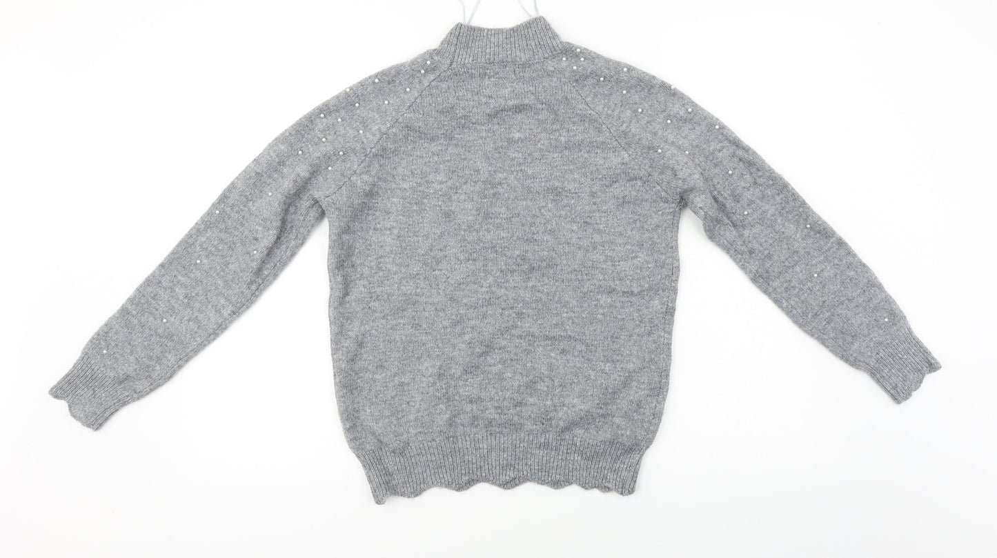 Womens UK Size S Papaya Grey Pullover Jumper
