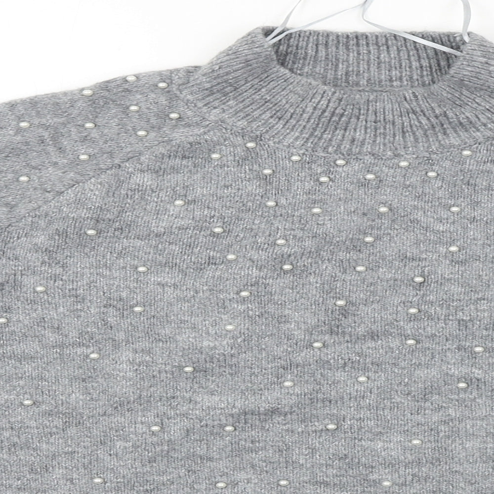 Womens UK Size S Papaya Grey Pullover Jumper