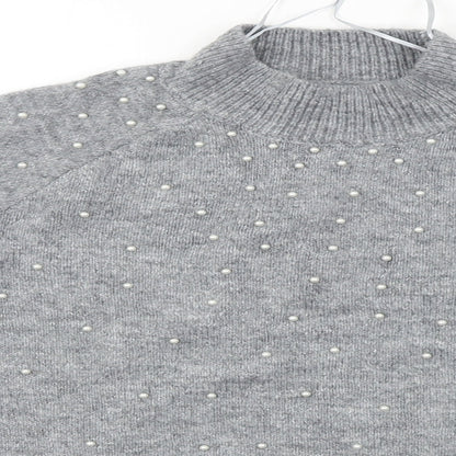 Womens UK Size S Papaya Grey Pullover Jumper