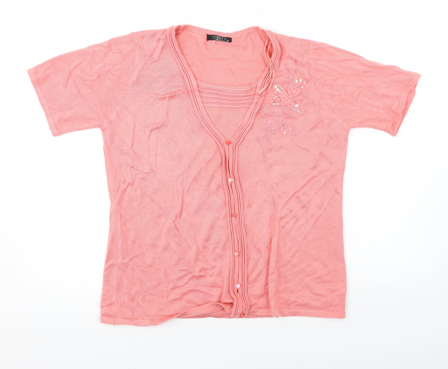 Womens UK Size M BM Pink Cardigan Jumper