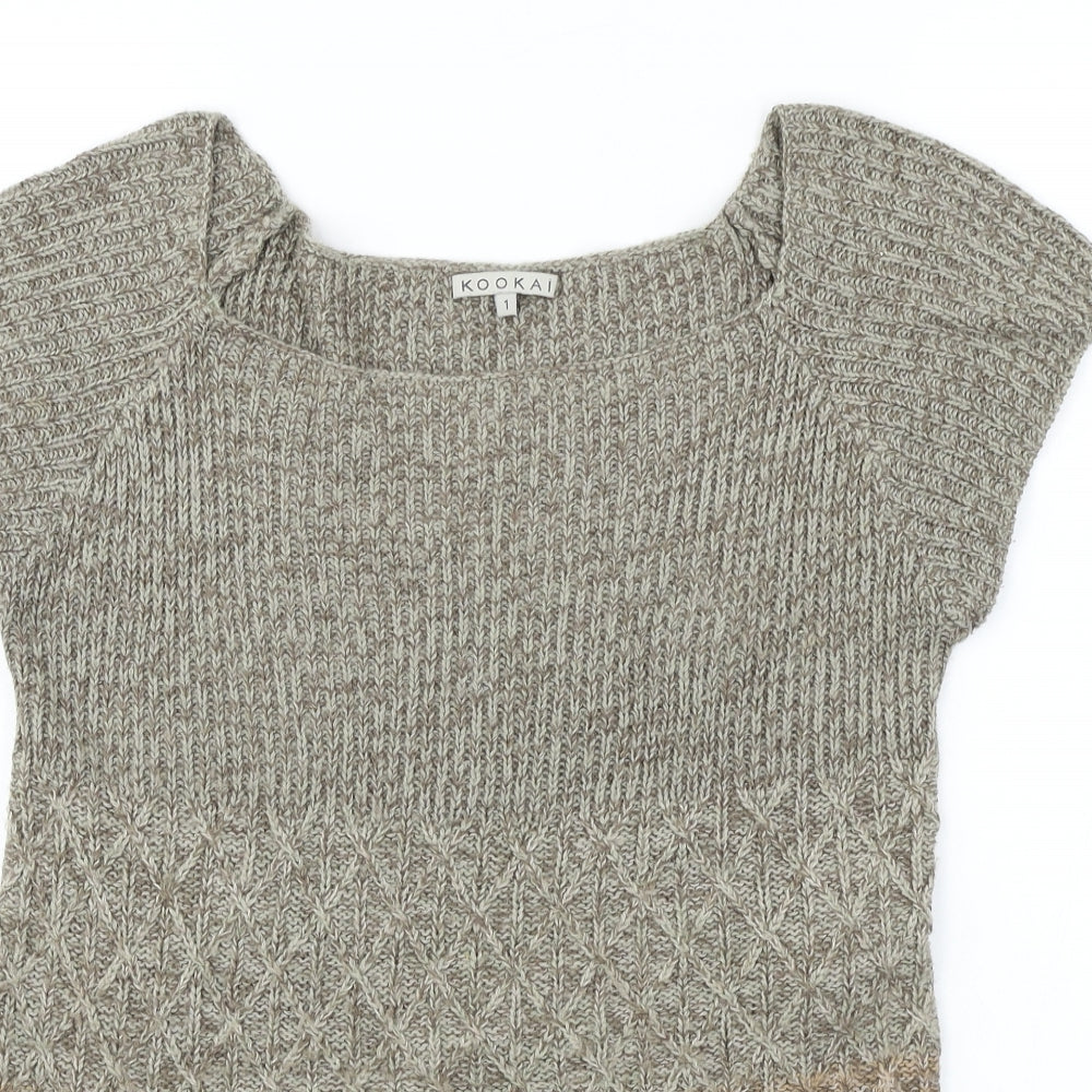 Womens UK Size XS Kookai Brown Pullover Jumper