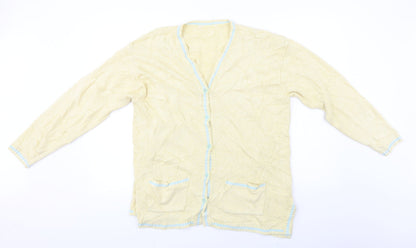 Womens UK Size L Preworn Yellow Cardigan Jumper