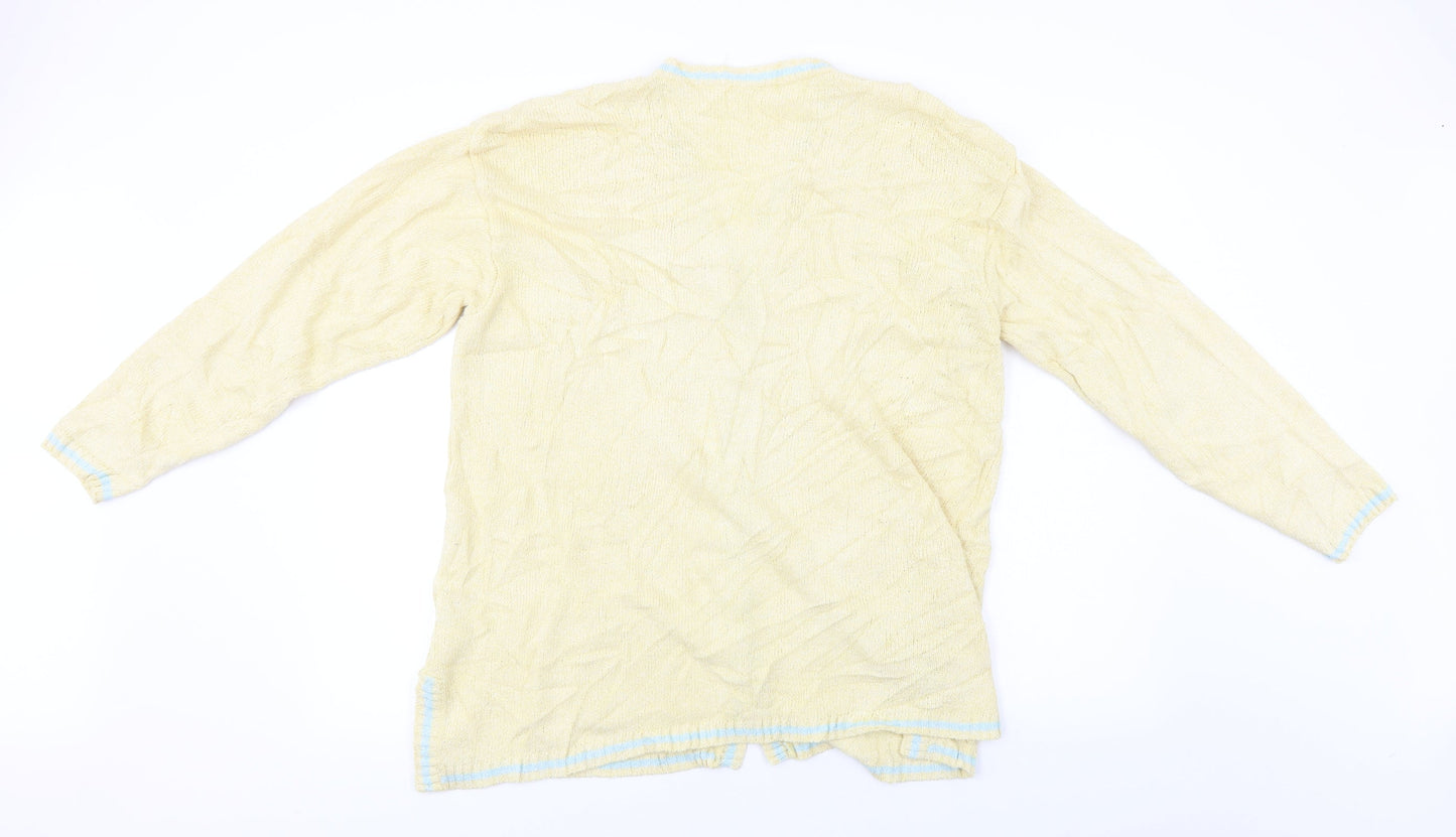 Womens UK Size L Preworn Yellow Cardigan Jumper