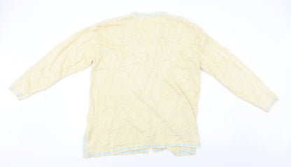 Womens UK Size L Preworn Yellow Cardigan Jumper