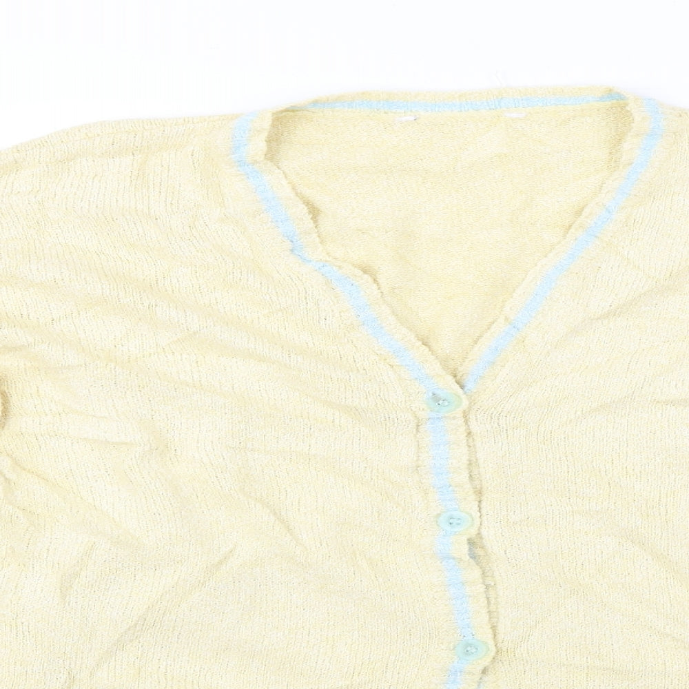 Womens UK Size L Preworn Yellow Cardigan Jumper