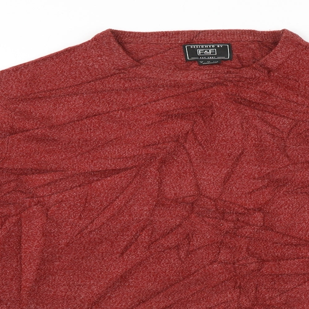 F&F  Mens Red   Pullover Jumper Size M