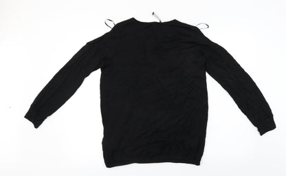 Womens UK Size 12 Definitions Black Basic T-Shirt