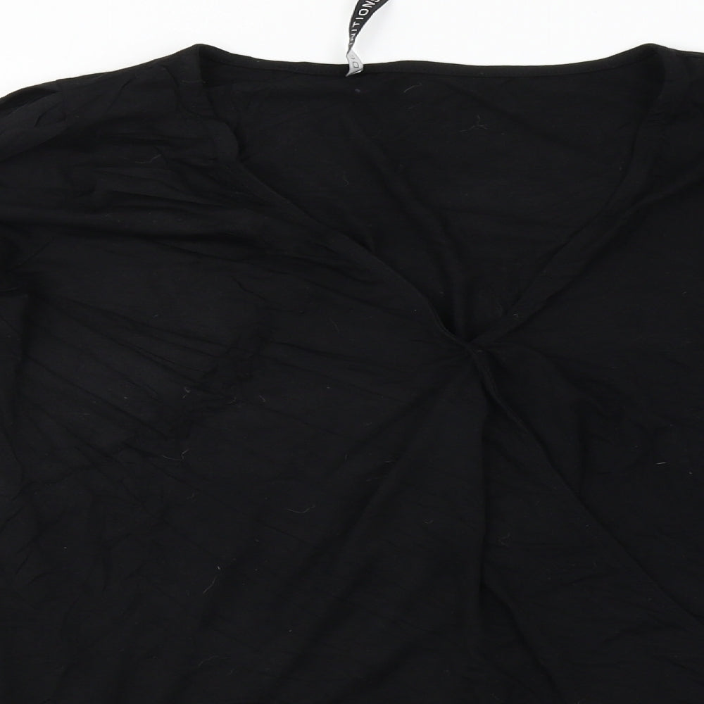 Womens UK Size 12 Definitions Black Basic T-Shirt