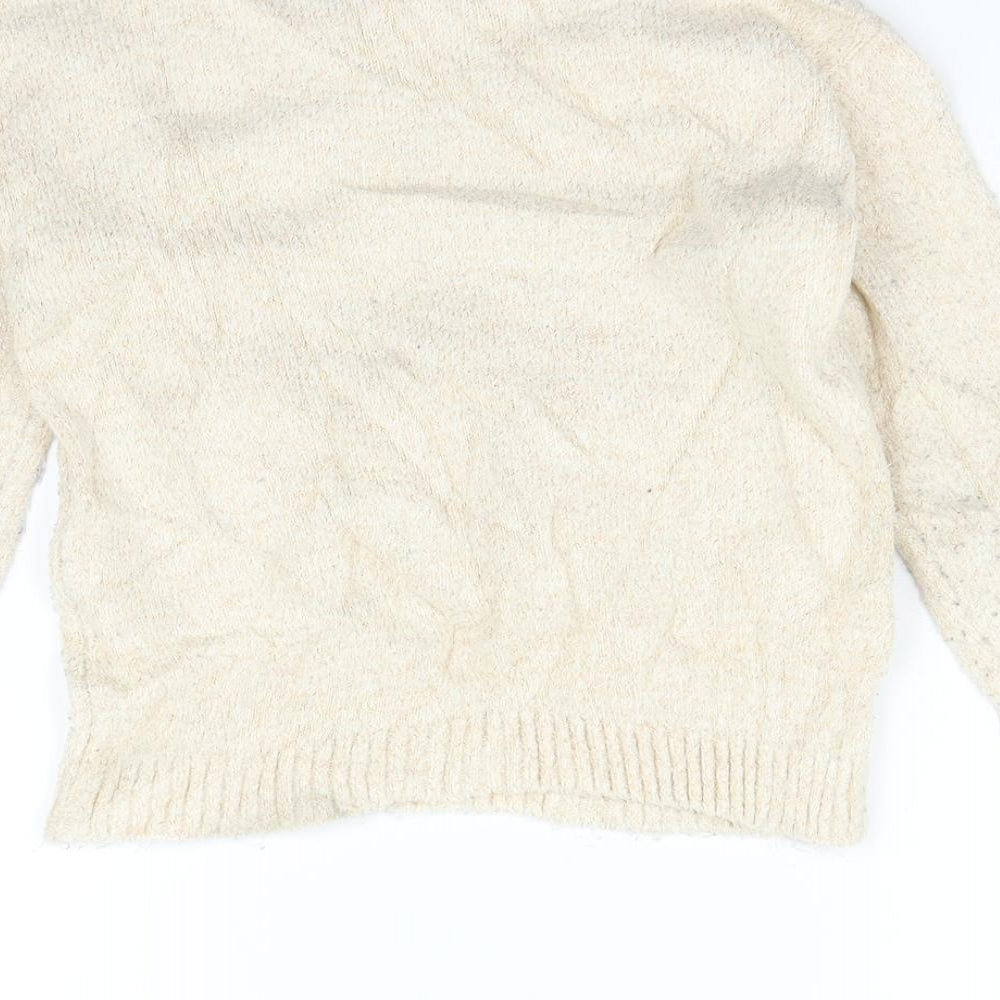 Marks and Spencer Girls Beige   Pullover Jumper Size 10-11 Years  - sequin