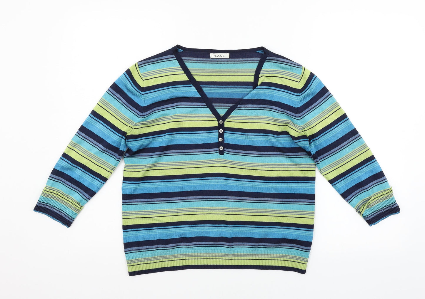 Womens UK Size M PLANET Blue Pullover Jumper
