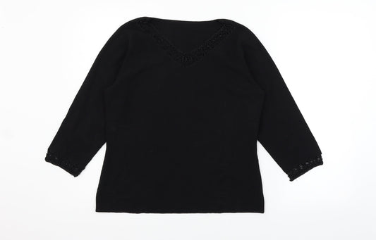 Womens UK Size 18 Preworn Black Pullover Jumper