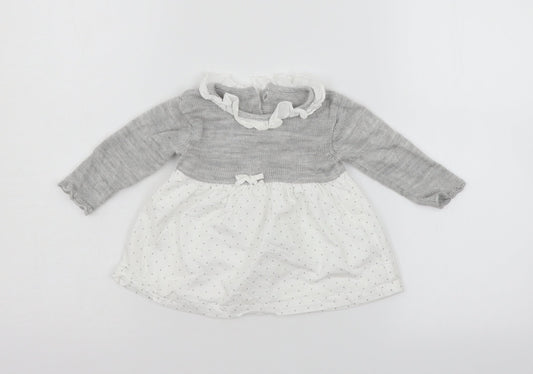 Matalan Girls Grey   Pullover Jumper Size 3-6 Months