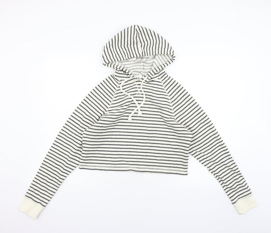 Divided by H&M Womens White Striped  Pullover Jumper Size S