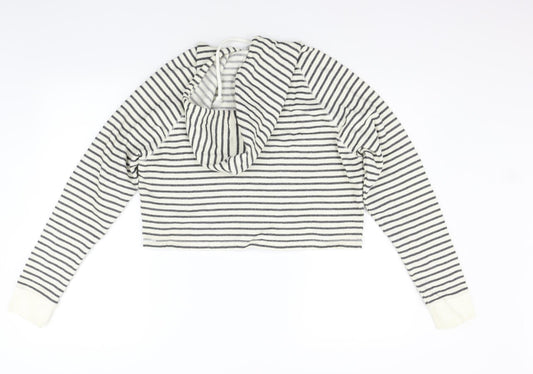 Divided by H&M Womens White Striped  Pullover Jumper Size S