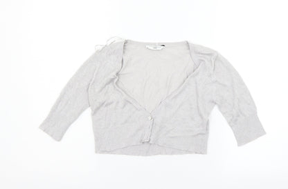 Womens UK Size L New Look Grey Cardigan Jumper