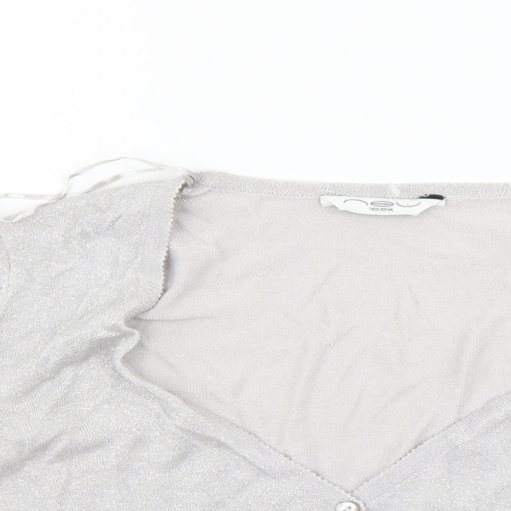 Womens UK Size L New Look Grey Cardigan Jumper