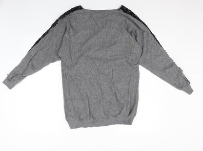 Womens UK Size 10 Dorothy Perkins Grey Pullover Jumper