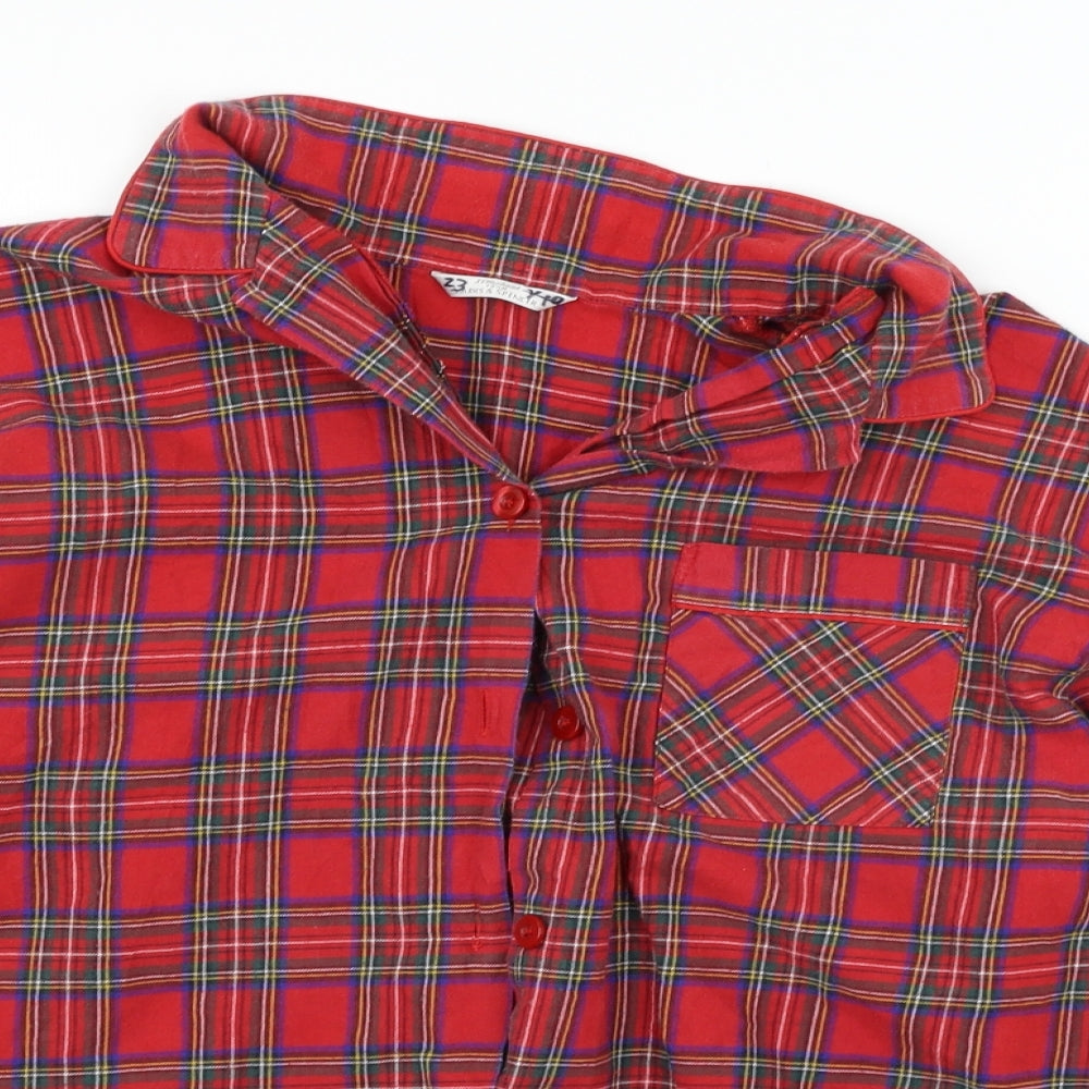 ST MICHAEL Mens Red Check   Button-Up Size 14