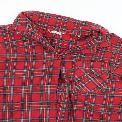 ST MICHAEL Mens Red Check   Button-Up Size 14
